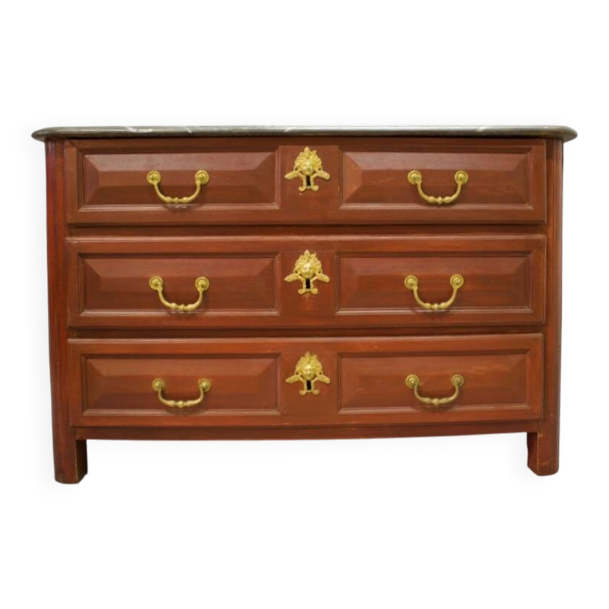 Painted Louis XIV commode with faux marble top.