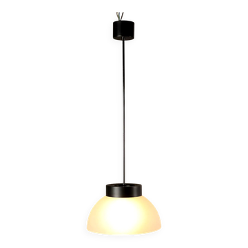 Vintage aluminium and glass pendant light, Italy, 1970s.