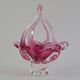Mid-Century Czech Art Glass Basket Bowl by Josef Hospodka