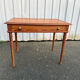 Antique desk in pitch pine, turned legs, drawer – superb patina.
