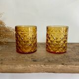6 Pernod amber glasses
