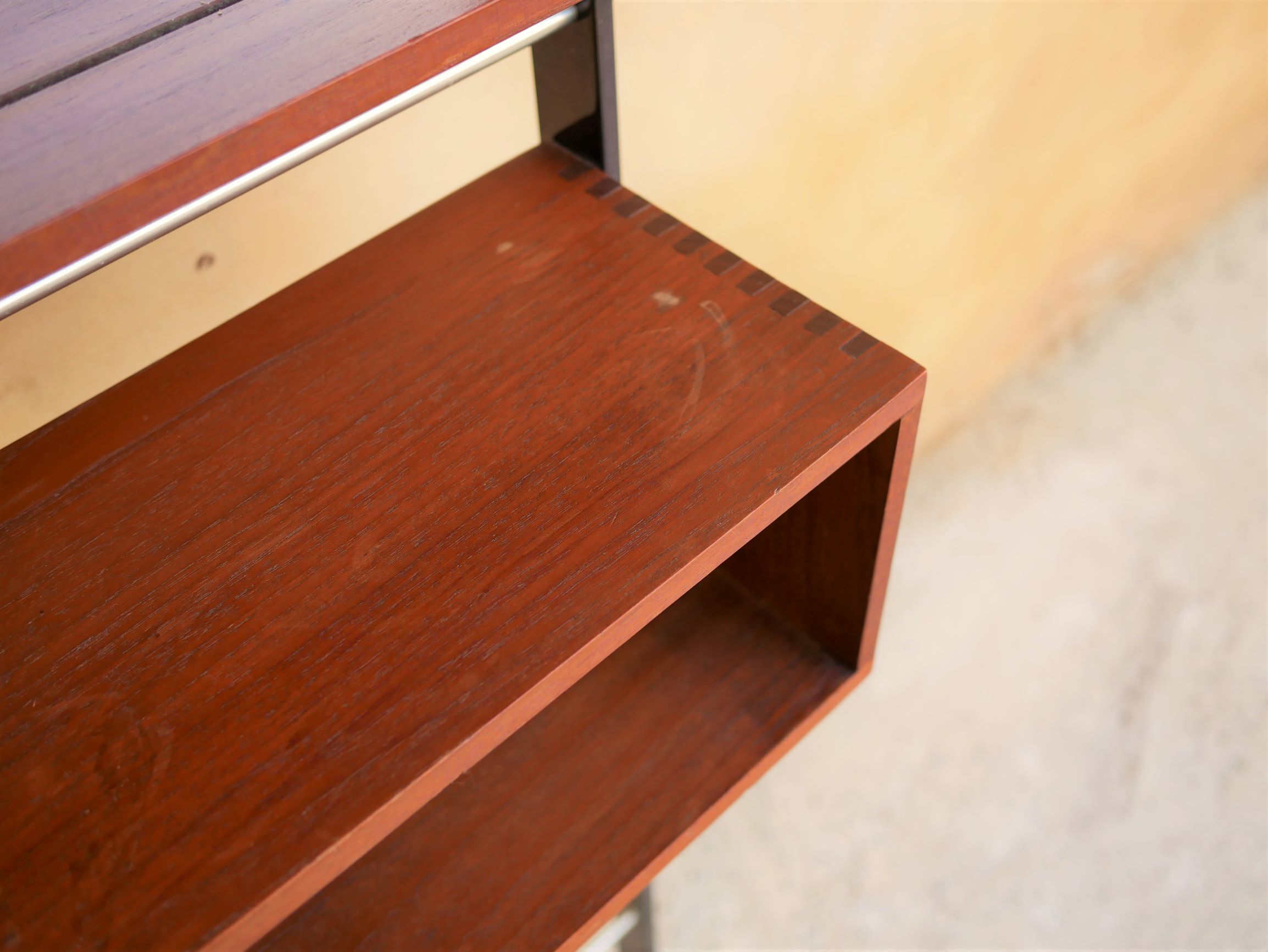 Vintage Scandinavian teak and aluminum coat holder