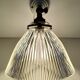 Articulated wall light glass Holophane brass porcelain