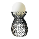 Lampe en fer forgé noir et globe en verre blanc