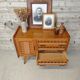 Buffet vintage bois et rotin
