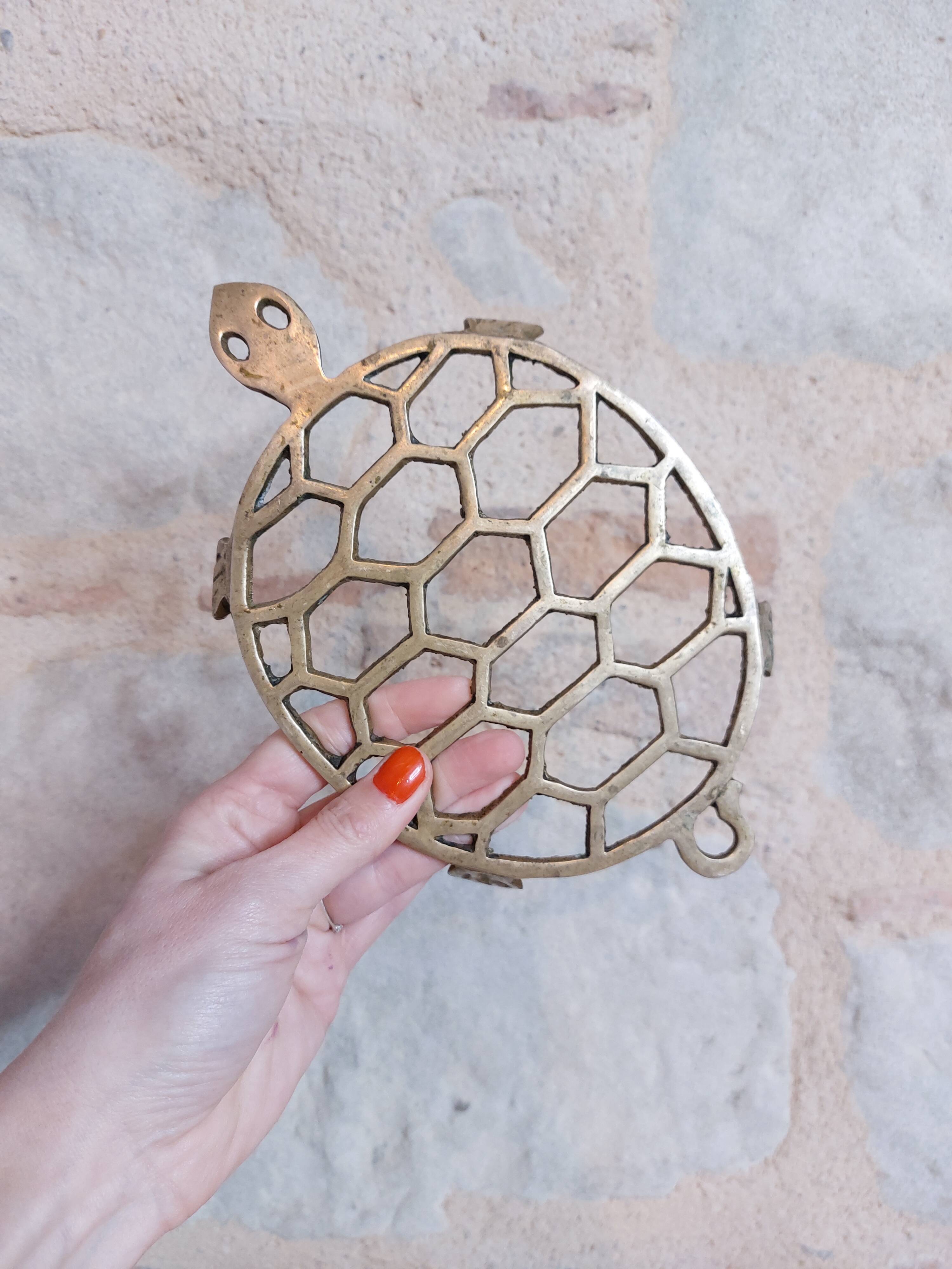 Old brass turtle trivet