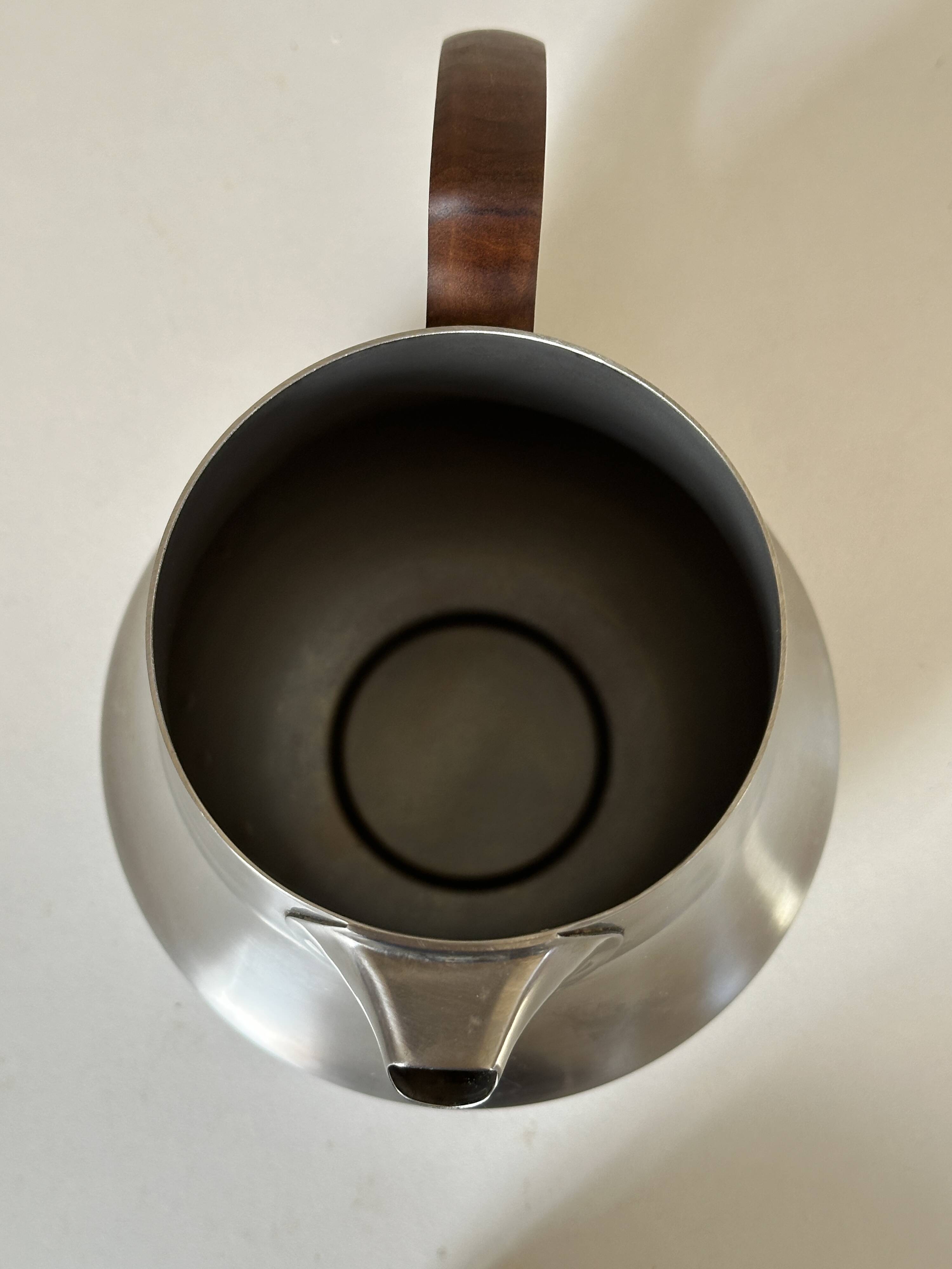 Rémy Letang stainless steel teapot, vintage design, 60s and 70s