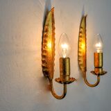 Pair of "leaf" sconces by Ferro Arte, Spain, 1960