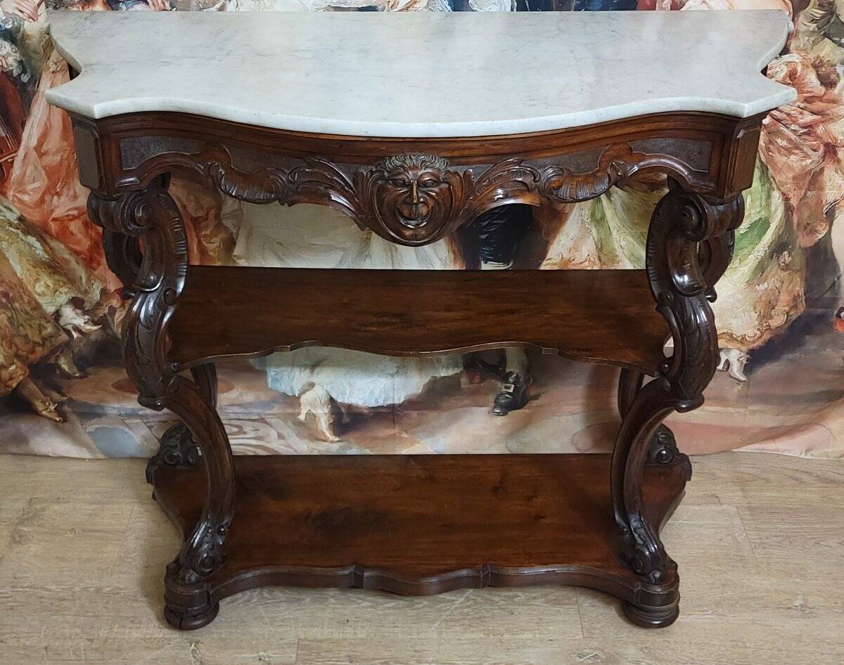 Console Italienne époque Charles X en acajou