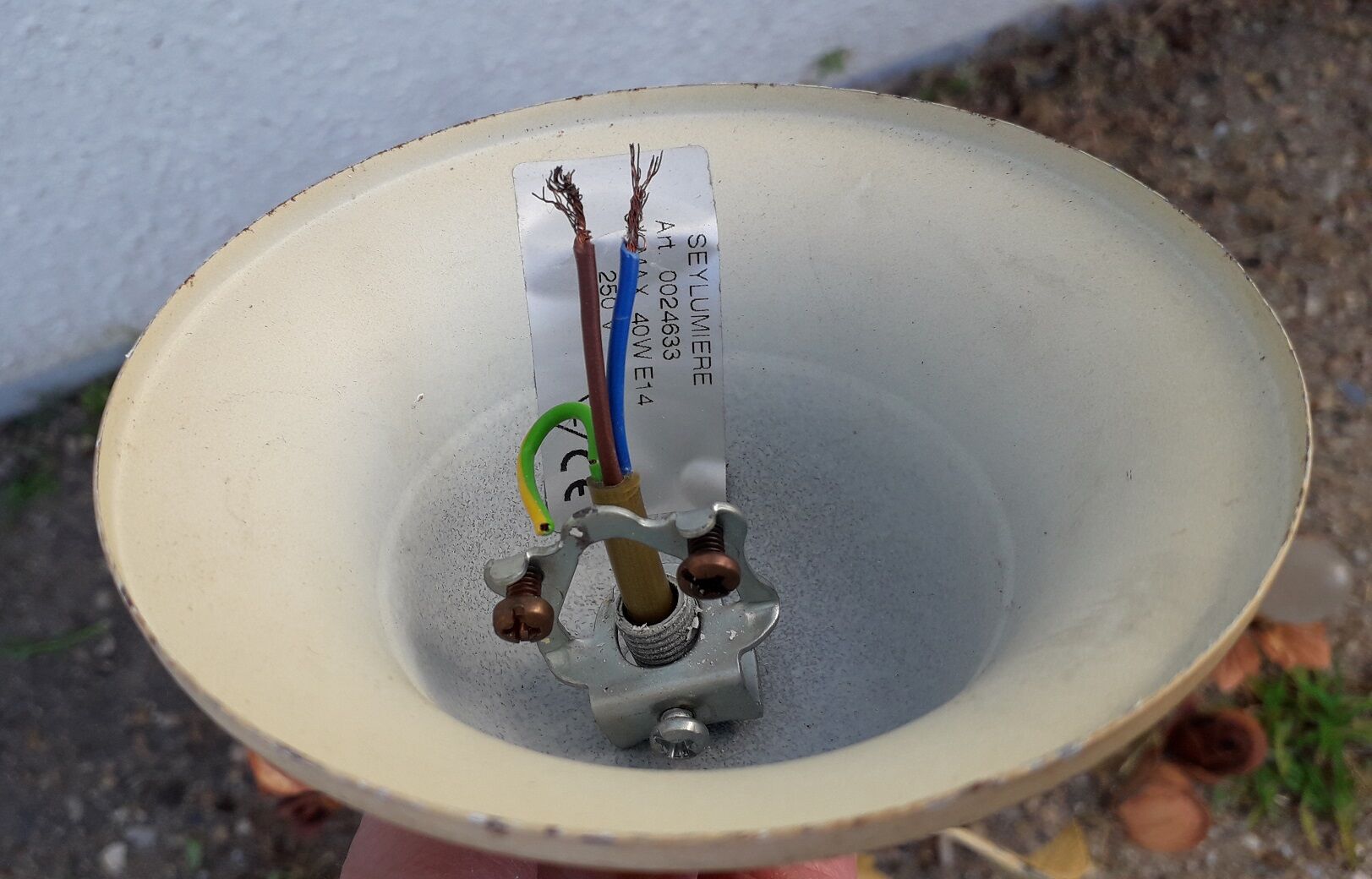 Painted metal chandelier