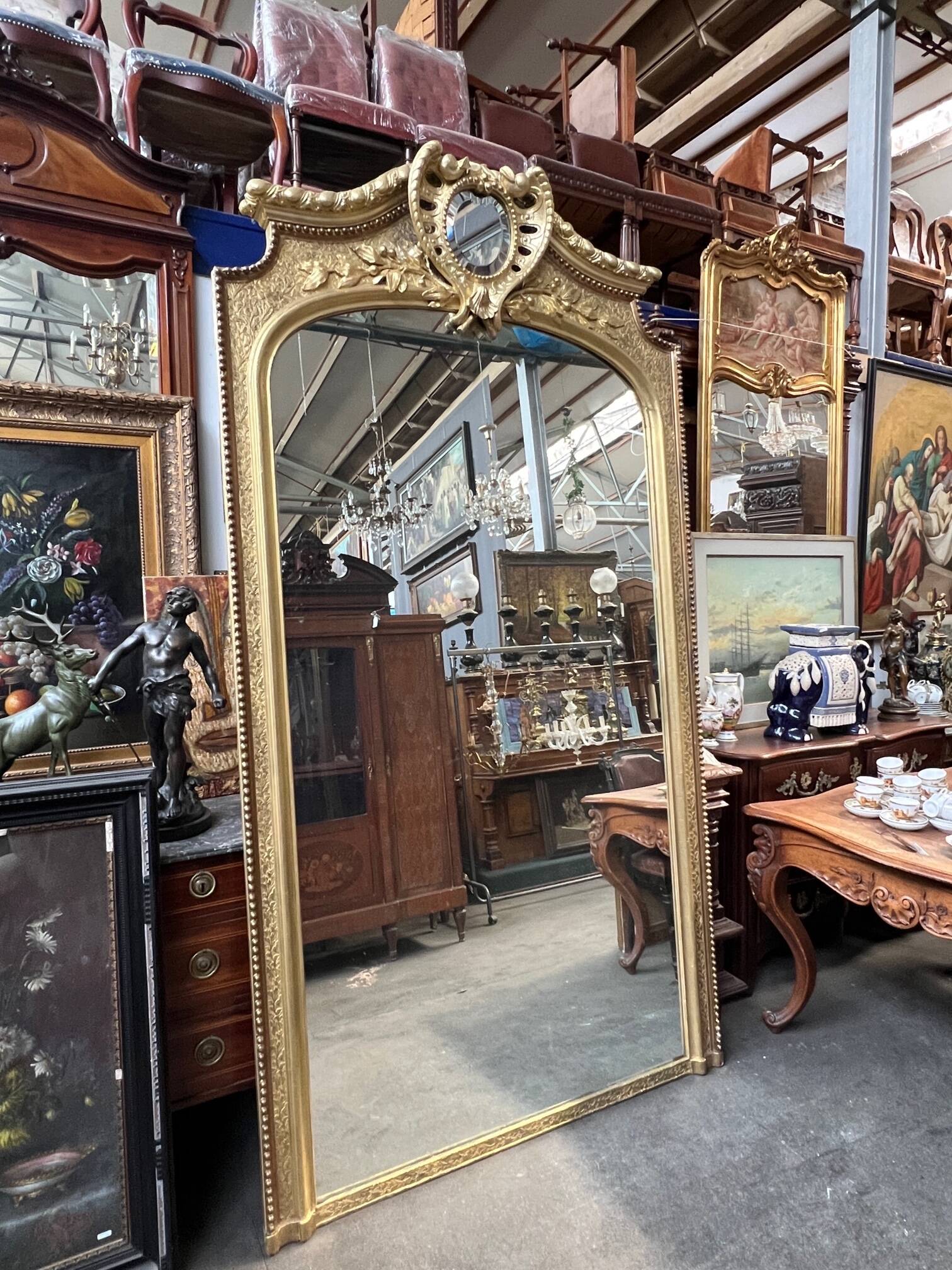 Large antique castle mirror