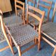 6 Scandinavian chairs wood and rope period 1960