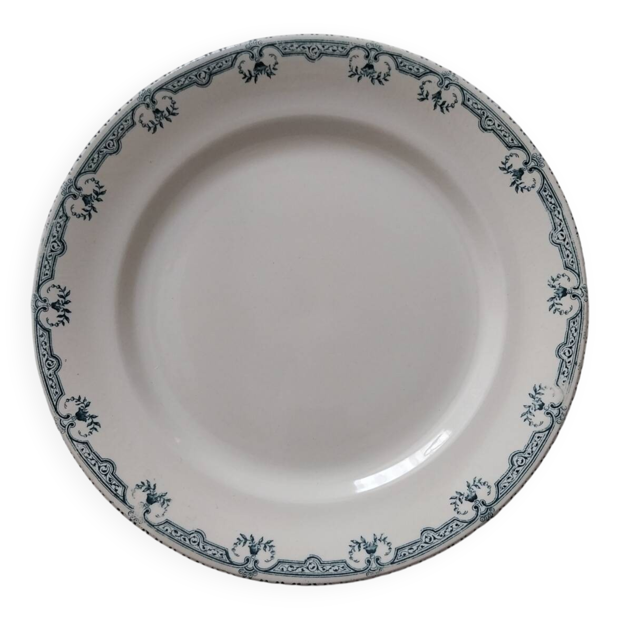 Old large iron earth dish Parmentier Salins