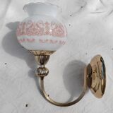 Pair of wall sconces with floral lampshades