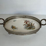 Small top in silver metal and earthenware