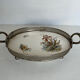 Small top in silver metal and earthenware