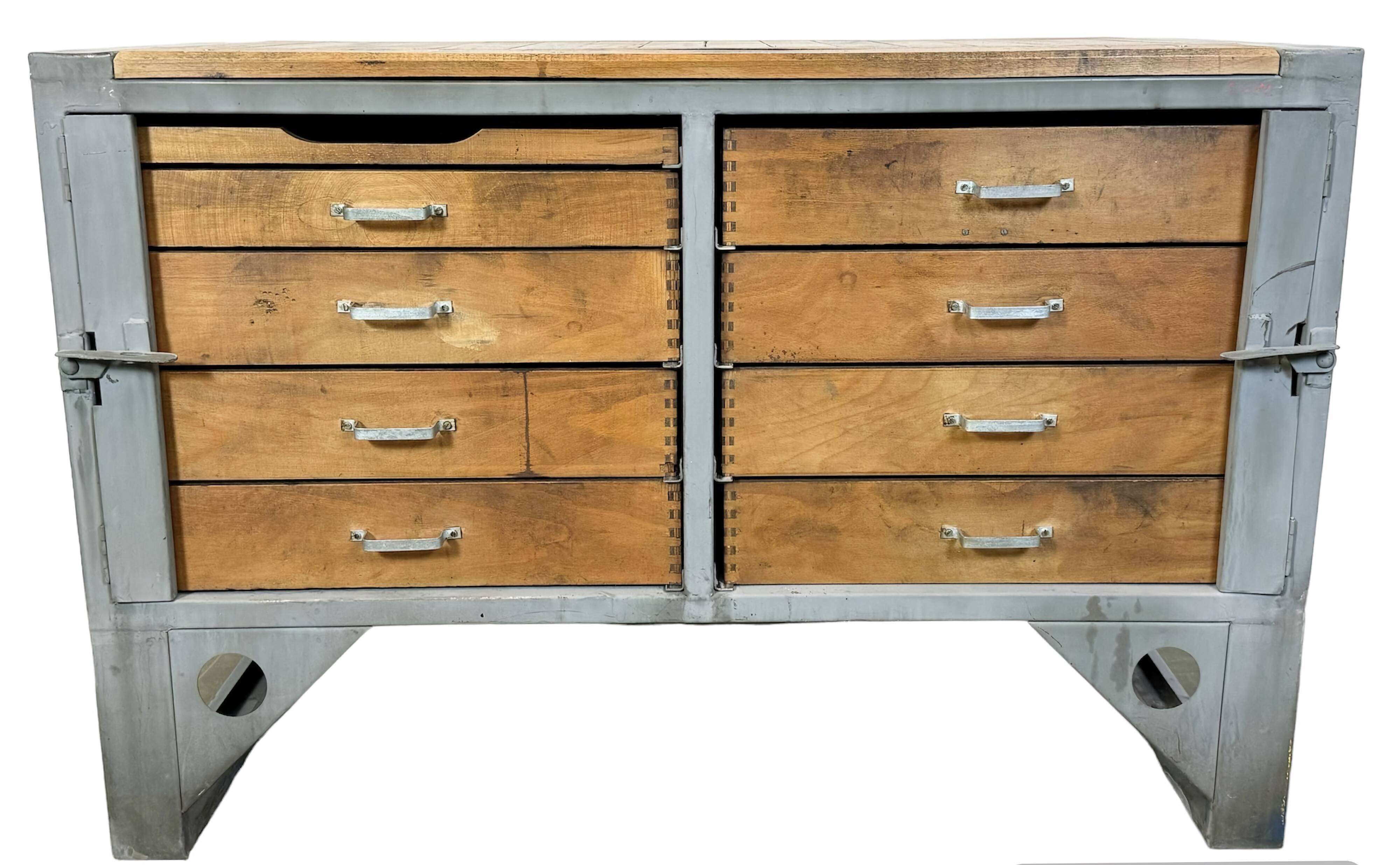 Vintage Grey Industrial Chest of Drawers, 1960s