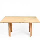 Solid oak dining table, seats 8 people.