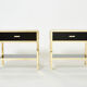 Pair of brass lacquered bedside tables by Michel Pigneres 1970