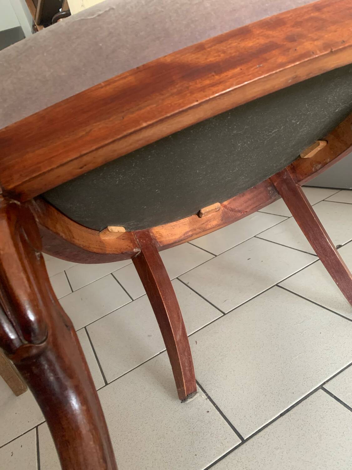 Antique armchair, Restoration style, swan neck