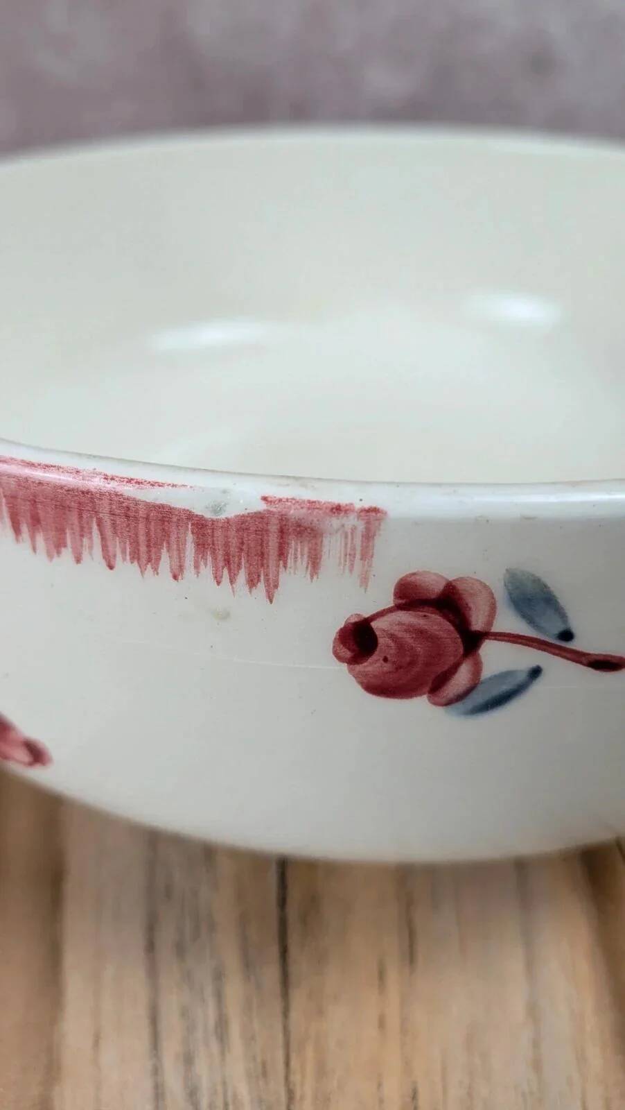 Soup tureen / salad bowl Gien Venice Poitevine hand-painted