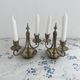 Pair of candlesticks, gilded and enamelled brass, Art Nouveau, early 20th century