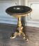 Carved gilded wooden gueridon, tabletop in marble marquetry.