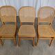 Set of 3 Vintage Wooden Dining Chairs with Cane Seat - Mid-Century Yugoslav
