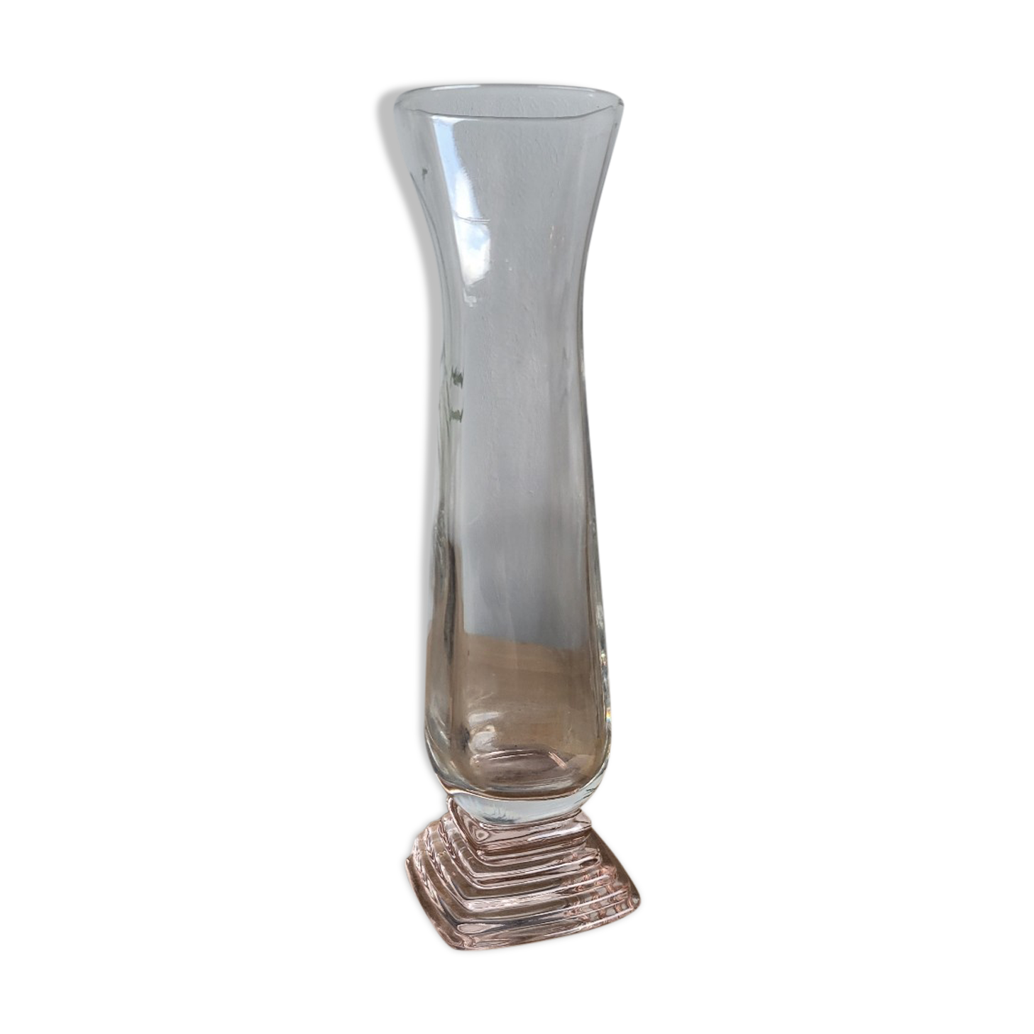 Rosé glass soliflor vase