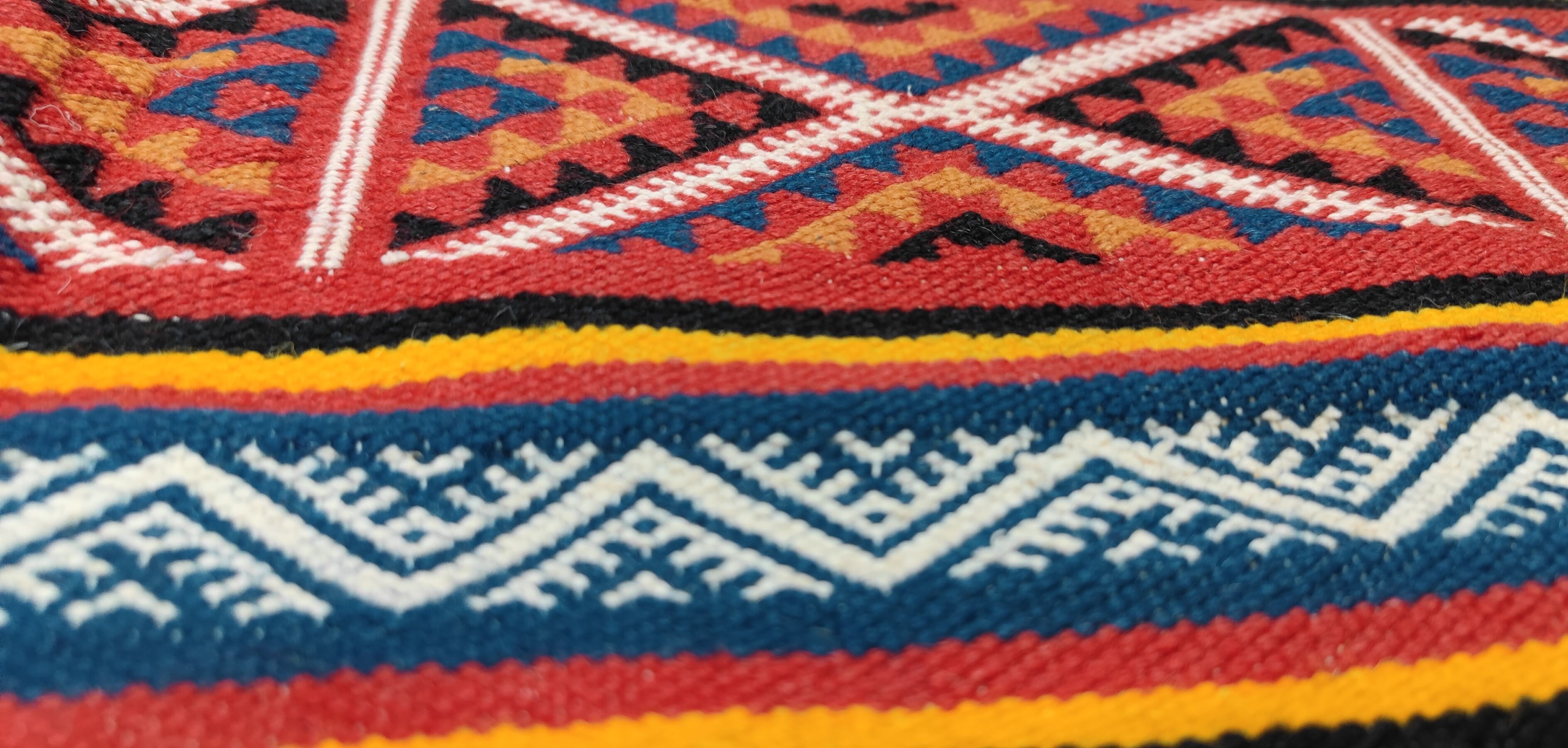 Multicolored Berber kilim rugs woven hands in natural wool
