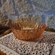 Vintage salad bowl in rosaline chiseled glass