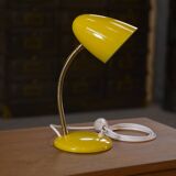 Yellow lacquered desk lamp, 1960s design