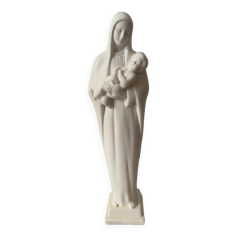 Statuette signée B. Fauth "Vierge et l’enfant"