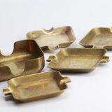 Set of 5 brass ashtrays