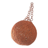 Vintage orange rattan ball pendant from the 70s