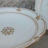 Compotier and plate painted porcelain Old Paris XIXth