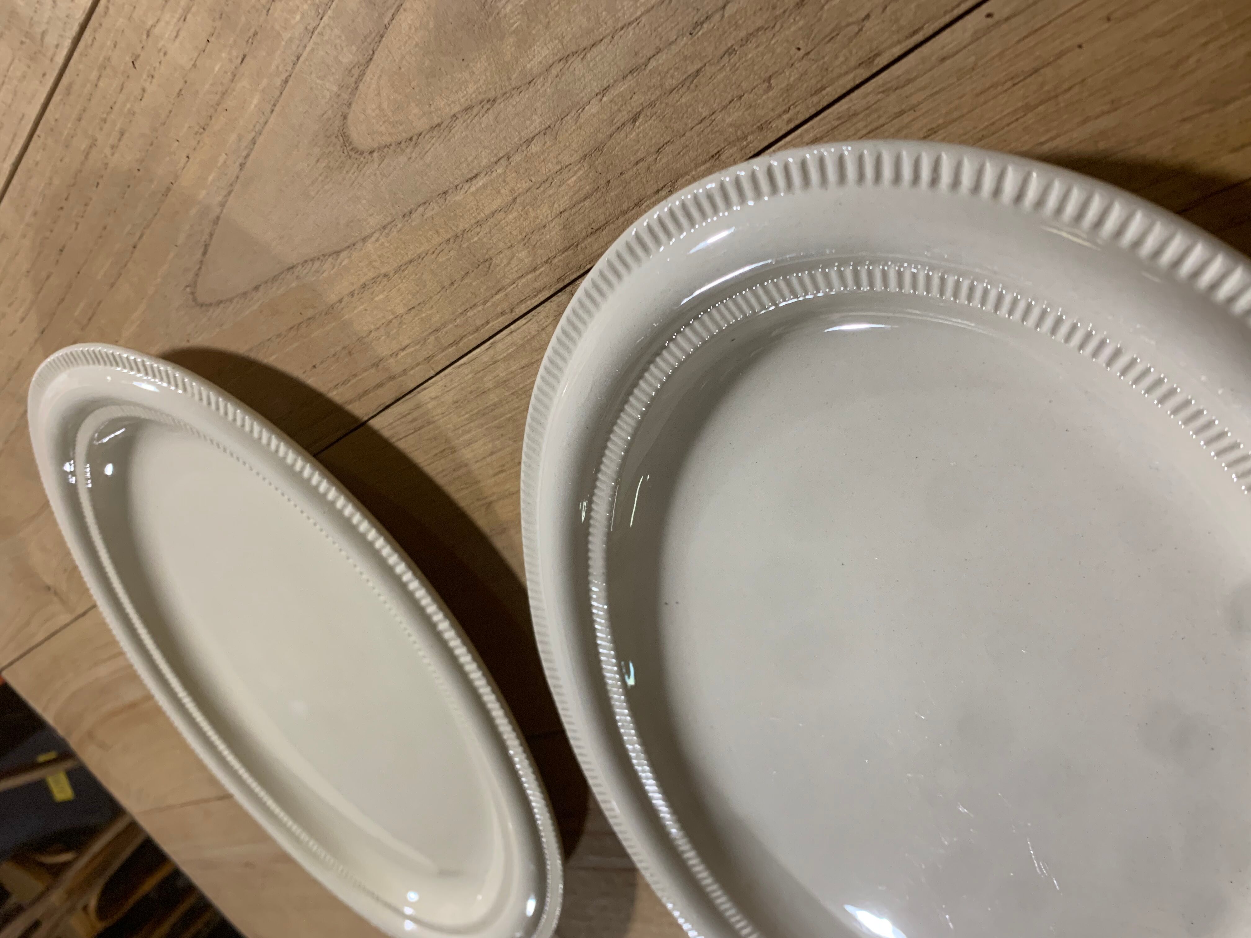 2 oval dishes marked boch Frères La Louvière Belgian