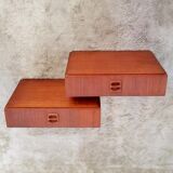 Pair of nightstands wall scandinavian teak