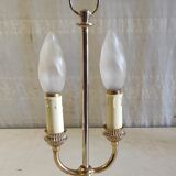 Two-bulb bouillotte lamp in brass and gilded metal - mid 20th century