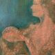 Oil on wood carried woman Versailles