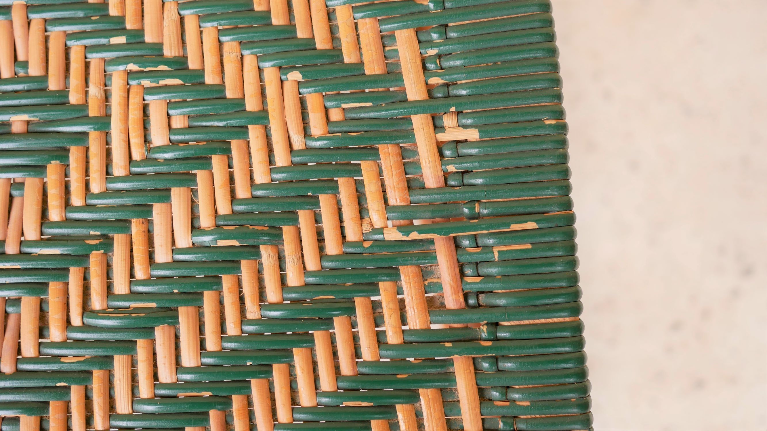 Wooden and rattan countryside canne chair