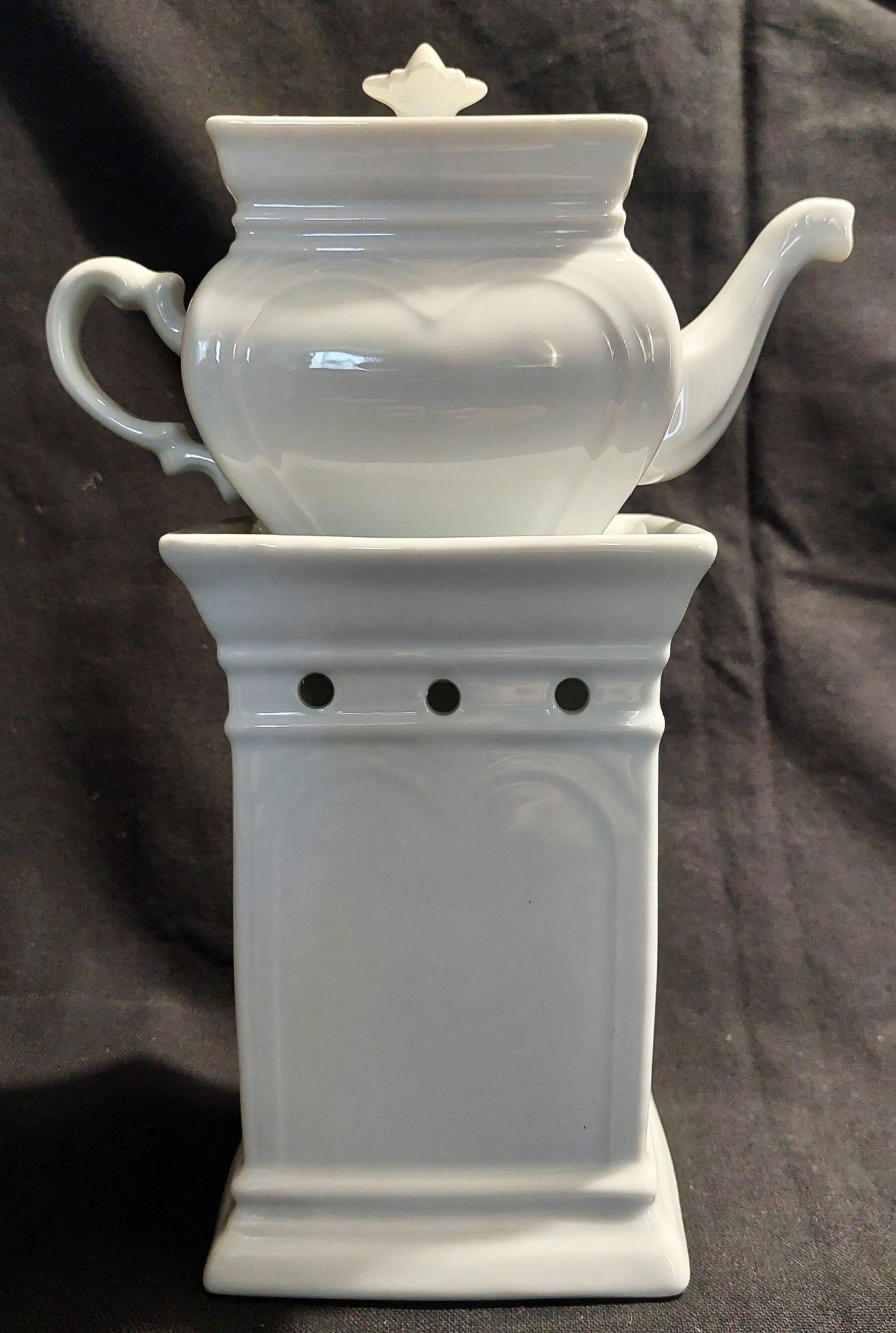 Tisanière en porcelaine blanche Paris complète