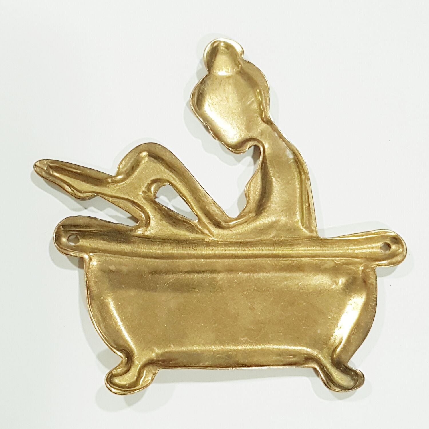 Metal bathroom plaque
