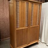 Armoire bois et rotin