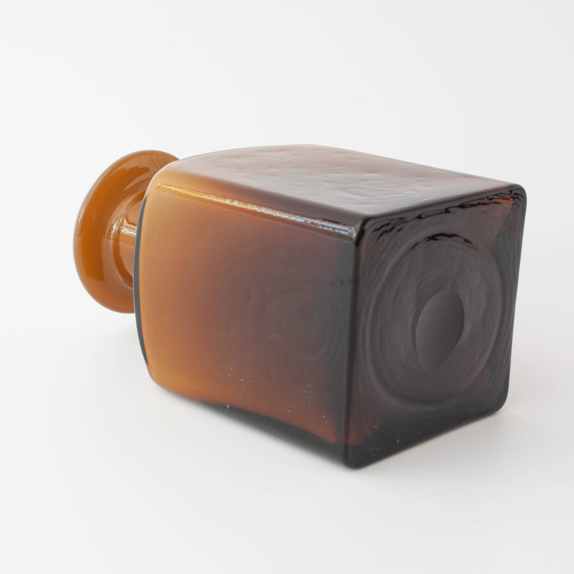 Vintage 1960s Brown Opaline Glass Bottle from Marinha Grande