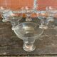 Set of 6 Vintage Glass Ice Cream Bowls Design France #D697