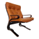 Vintage Scandinavian cognac lounge chair by Oddvin Rykken