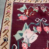 Romanian old carpet bessarabian handmade 207cm x 304cm 1960s