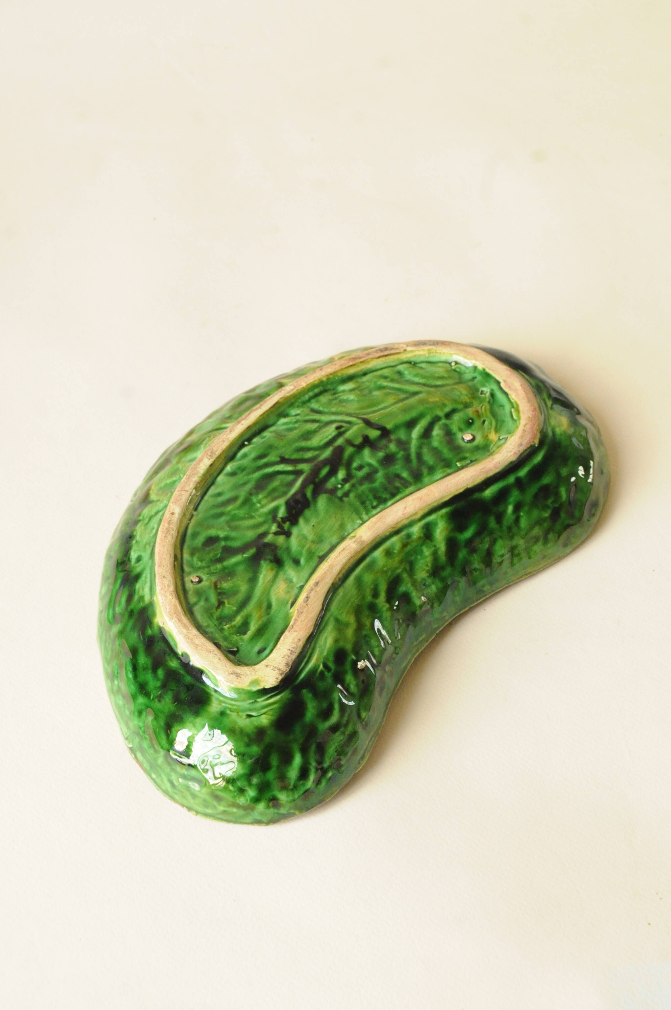 Ravier in Barbotine – Cabbage Leaf Ceramic Dish – Serving Plate