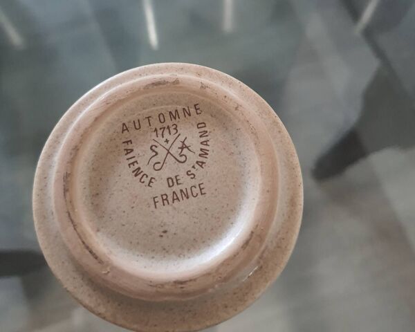 Service à apéritif, service à boissons vintage en grès de Saint-Amand